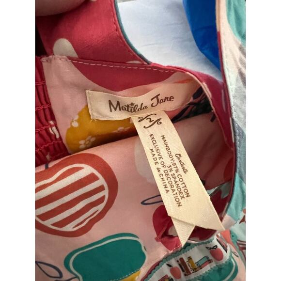 Matilda Jane Dress Size 2 Bicycle Apples Fall Back to School 2 sets available tw - Picture 4 of 6
